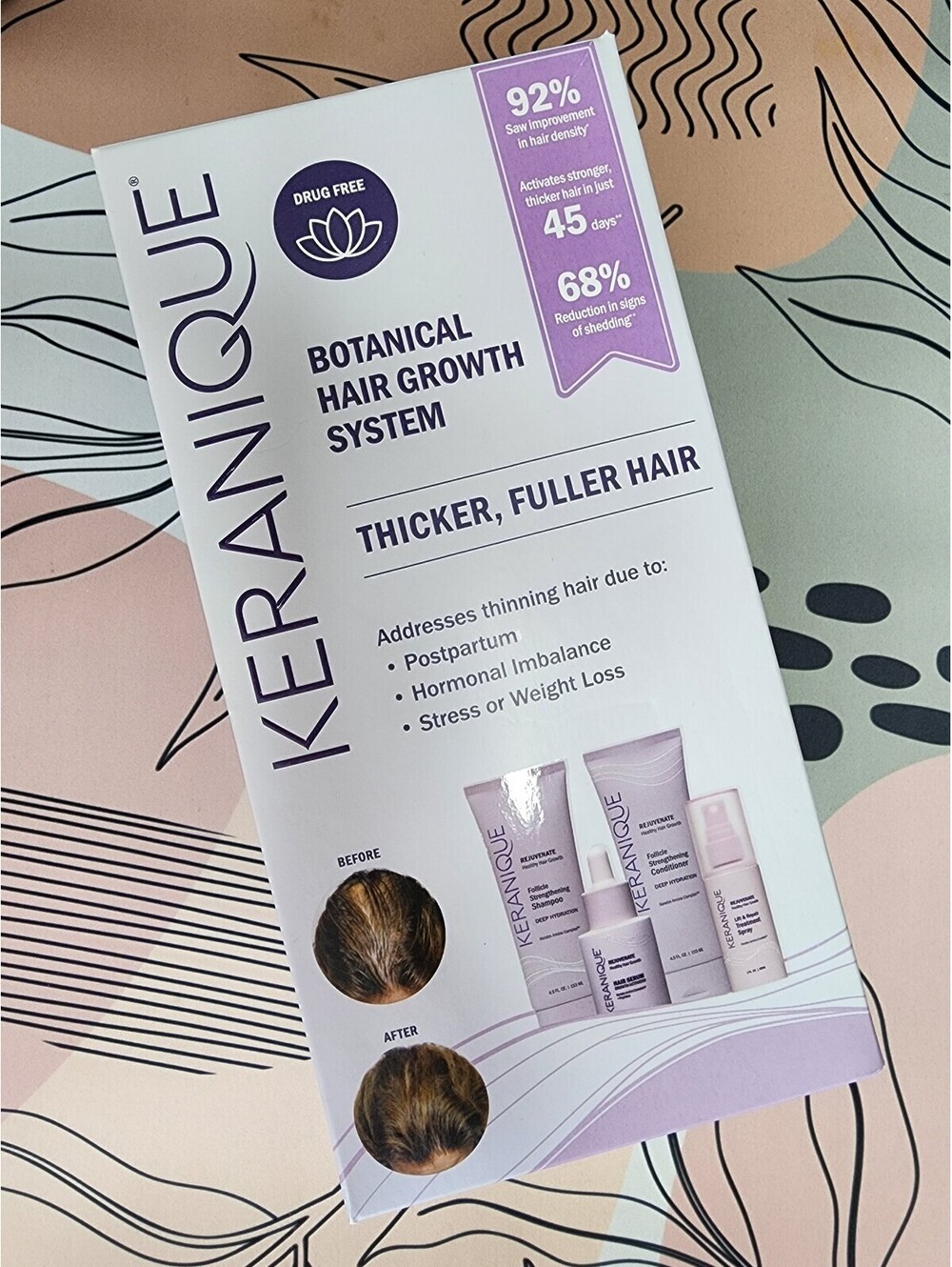 Keranique Botanical Hair Growth System 30 Day Deluxe 4-Piece Set